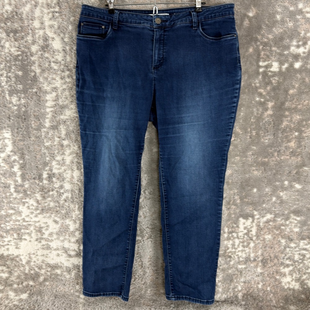 Croft & Barrow Plus Size 18S Stretch Denim Slim Leg Jeans Blue Womens